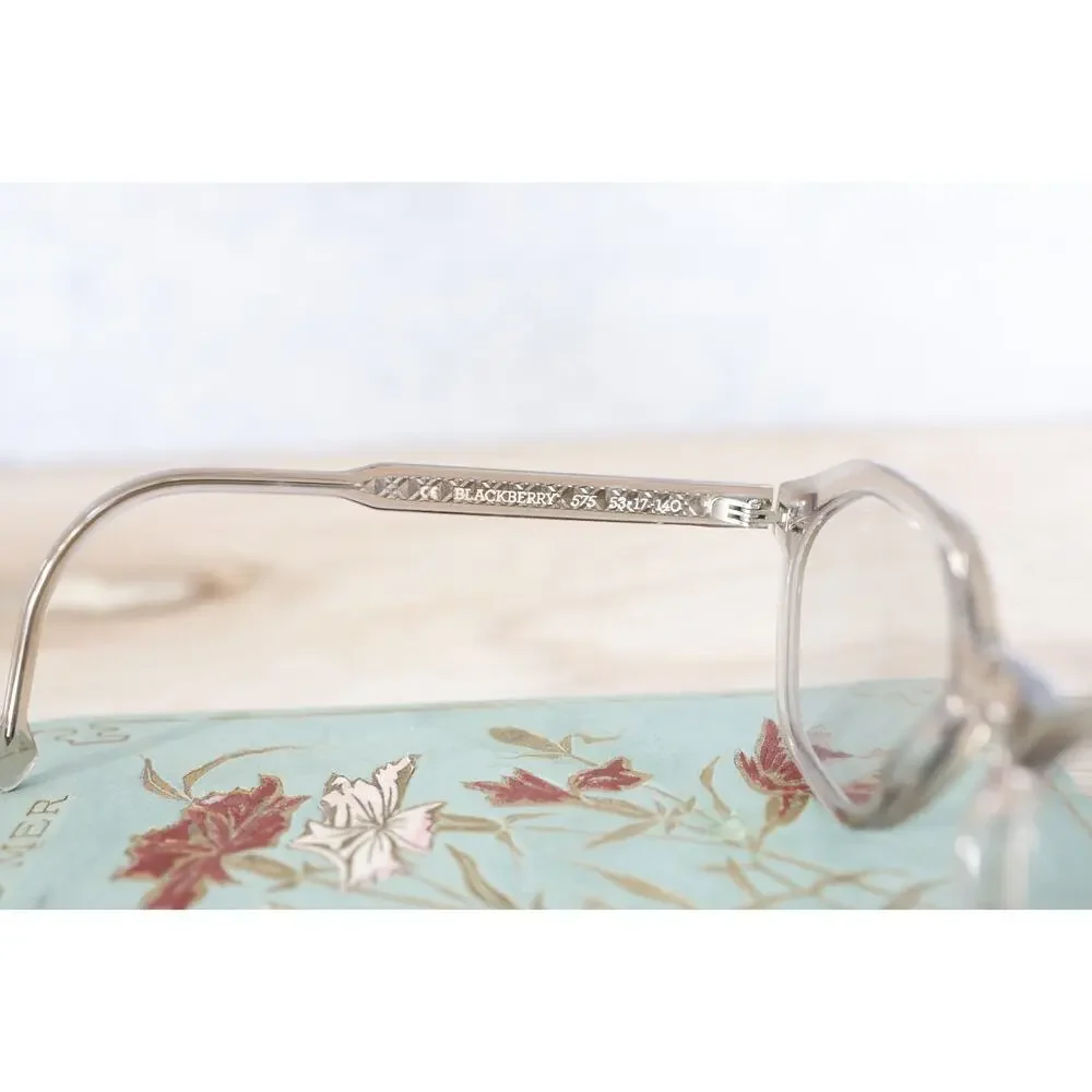 RES/REI Blackberry Eyeglasses Hand Made Italy 53-17 Retro Academia Hipster